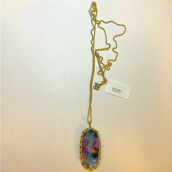 Kendra Scott Jewelry - Kendra Scott Macrame Reid Teal Tie Dye Illusion Necklace New